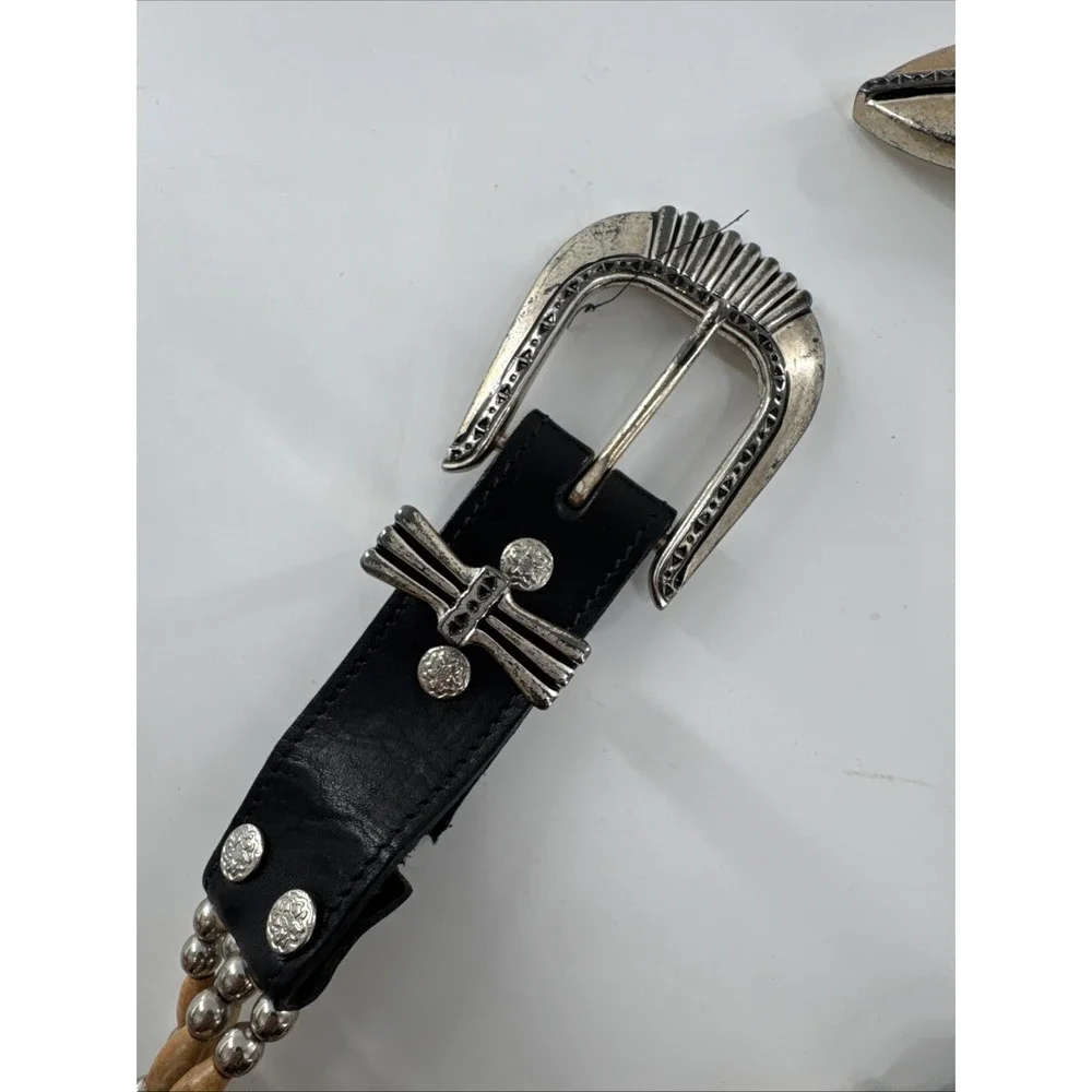 Beautiful Handmade Bone and  Horn Concho Belt By Cactus Mountain Designs USA 30
